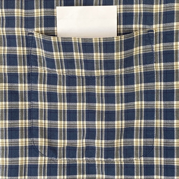 Eddie Bauer Short Sleeve Shirt Mens Large 100% Cotton Button Down Blue Plaid - Picture 3 of 11
